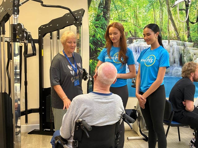 Opal and Amy met service users and frontline staff, and learned more about the charity’s work providing MS- specific physiotherapy