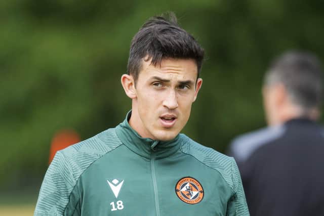 Jamie McGrath trains with Dundee United on Wednesday after signing on a season long loan from Wigan. (Photo by Mark Scates / SNS Group)