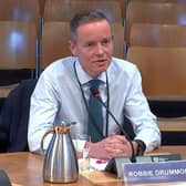 CalMac chief executive Robbie Drummond giving evidence to MSPs on Tuesday. Picture: ScottishParliamentTV