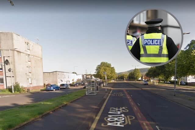 A814 Dumbarton Road where the stabbing happened picture: Google Maps