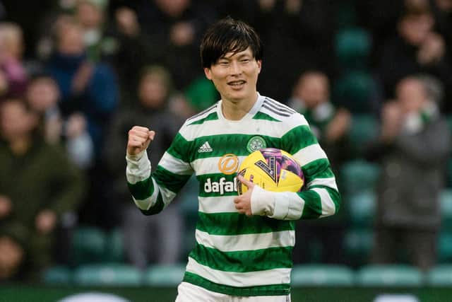Kyogo Furuhashi leads the scoring charts in the Scottish Premiership. (Photo by Craig Williamson / SNS Group)
