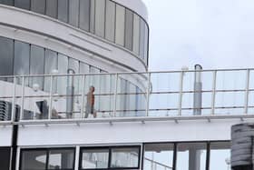 . Passengers from the cruise ship that was turned away from other ports.