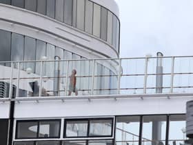 . Passengers from the cruise ship that was turned away from other ports.