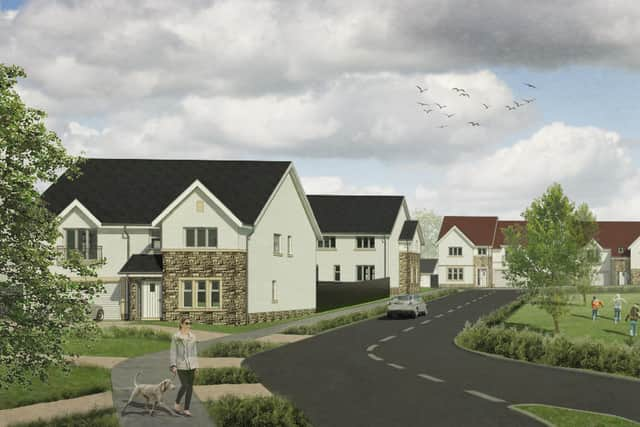 An impression of how part of the Gateside Farm development near the M80 motorway at Stepps will look.