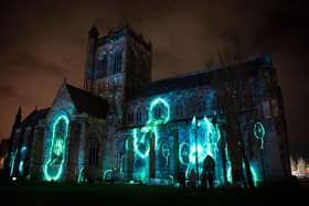 Paisley Abbey is playing host to the open-air spectacle About Us until 6 March. Picture: Lesley Martin