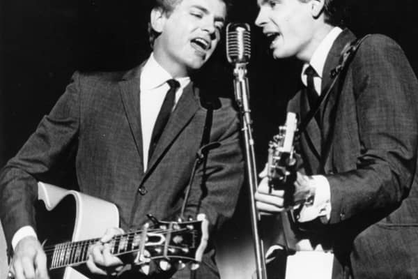 Don Everly, right, with brother Phil recording at the Warner Brothers studio in 1963.   (Picture: Keystone/Getty Images)