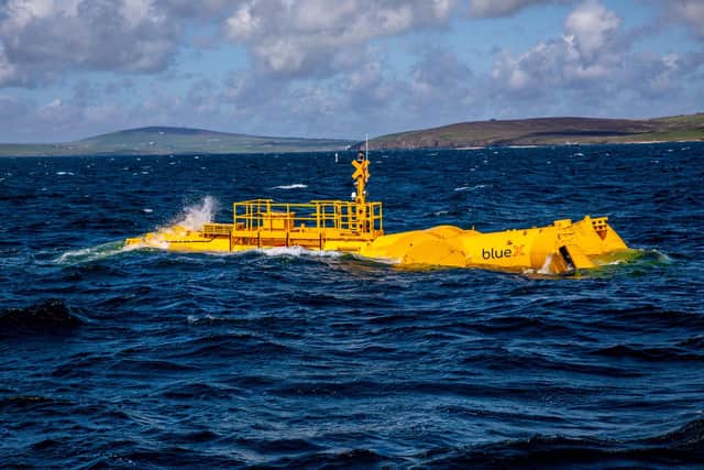 Mocean Energy Blue X in operation at the EMEC Scapa Flow wave energy test site. Picture: Colin Keldie
