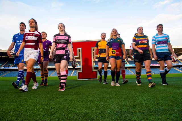 Club captains at the launch of the 2019-20 Tennent's Premiership season. The leagues will resume in September. Picture: Alan Harvey/SNS