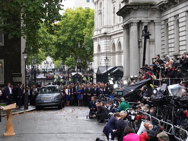Liz Truss making a speech outside 10 Downing Street, London, after meeting Queen Elizabeth II and accepting her invitation to become Prime Minister and form a new government. Picture; 06/09/2022