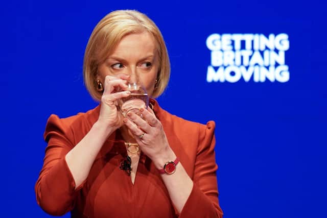 Prime Minister Liz Truss delivers her keynote speech at the Conservative Party annual conference