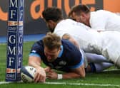 Duhan van der Merwe so nearly scored for Scotland against France at the Stade de France.