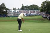 Rory McIlroy lays his second shot on the 18th hole during the second play-off hole in the BMW PGA Championship at Wentworth Club. Picture: Richard Heathcote/Getty Images.