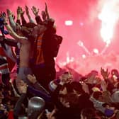 Rangers fans gather in Glasgow's George Square to celebrate the club winning the Scottish Premiership for the first time in ten years on March 7. Picture: Jeff J Mitchell/Getty Images