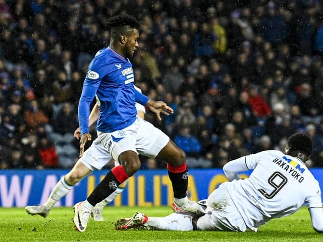Rangers have appealed the red card shown to Jose Cifuentes for this challenge on Dundee's Amadou Bakayoko at Ibrox on Saturday. (Photo by Rob Casey / SNS Group)
