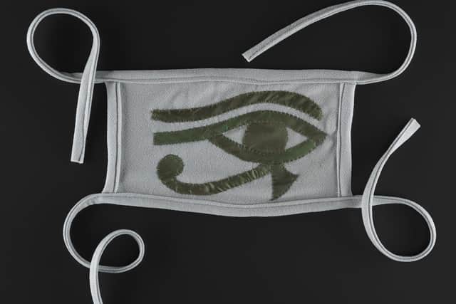 The Eye of Horus design on a mask from Egypt