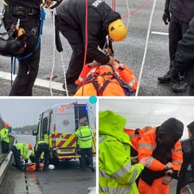 Environmental protesters have gone ahead with action to disrupt sections of England’s busiest motorway despite a major Metropolitan Police operation to foil their plans.