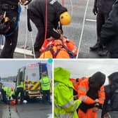 Environmental protesters have gone ahead with action to disrupt sections of England’s busiest motorway despite a major Metropolitan Police operation to foil their plans.
