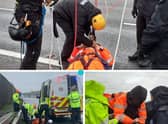 Environmental protesters have gone ahead with action to disrupt sections of England’s busiest motorway despite a major Metropolitan Police operation to foil their plans.
