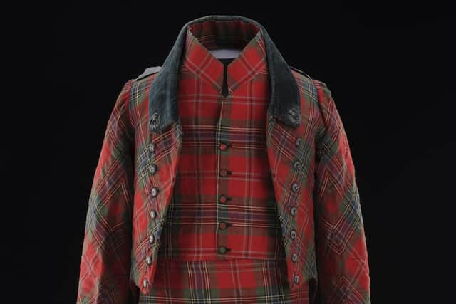 A tartan suit dating back to the 1810s from the collection at the National Museum.