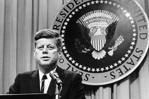 In 1962, President John F Kennedy famously promised that the US would land astronauts on the Moon within that decade (Picture: National Archive/Newsmakers/Getty Images)