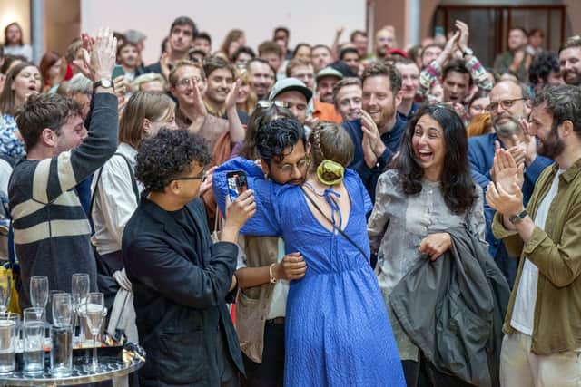 Ahir Shah is announced as the winner of the best show honour at the Edinburgh Comedy Awards at the Dovecot Studios. Picture: Jane Barlow/PA