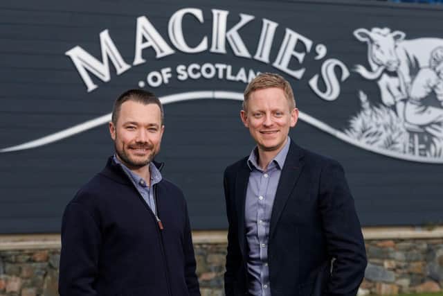 Head of Sales at Mackie's of Scotland Will Dixon (left) with Managing Director Stuart Common.
