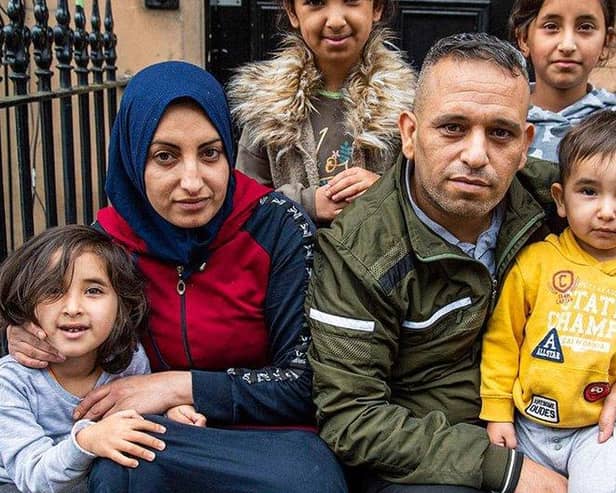 Basama Hamaedh with husband Azzam Al Hussain and children Fatima, Hoda, Aisha and Abbas