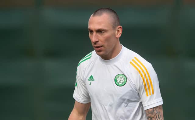 Celtic captain Scott Brown, pictured at training on Friday, says now interim manager John Kennedy,  is a coach he "looks up  to". (Photo by Craig Foy / SNS Group)