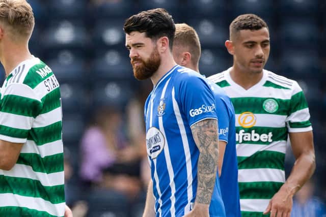 Kilmarnock's Liam Donnelly at full time during a cinch Premiership match between Kilmarnock and Celtic at Rugby Park, on August 14, 2022, in Kilmarnock, Scotland. (Photo by Craig Williamson / SNS Group)