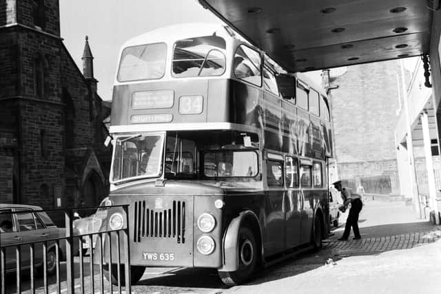 A No 34 Corporation bus crashed into the canopy of the Palais De Danse at Fountainbridge Edinburgh in July 1971 Pic Ian Brand