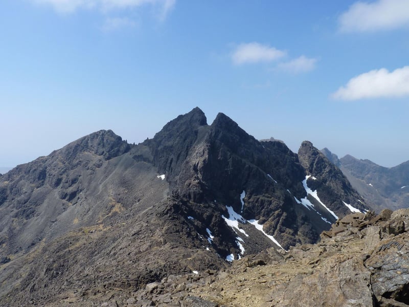 Another huge challenge on Syke's Cuillin Ridge, Sgurr Alasdair is the highest peak on the Black Cuillin and requires some potentially perilous scrambling to reach the summit.