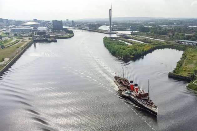 The Waveley makes her way down the river Clyde on her first sailing of 2024 (Picture: John Devlin)