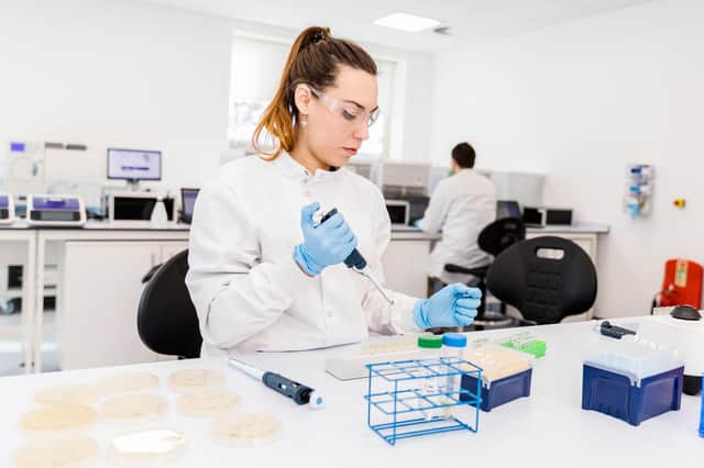 Lab technicians working in the ODx lab on the Inverness Campus. Picture: Paul Campbell