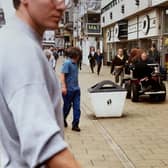 Curious Princes Street shoppers looked on in 1995 as filming commenced on one of the most iconic scenes in British movie history - the opening scene of Trainspotting.