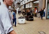 Curious Princes Street shoppers looked on in 1995 as filming commenced on one of the most iconic scenes in British movie history - the opening scene of Trainspotting.
