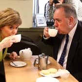 Alex Salmond and Nicola Sturgeon on the campaign trail in Inverurie before their fallout over allegations made against him (Picture: Andrew Milligan/PA)