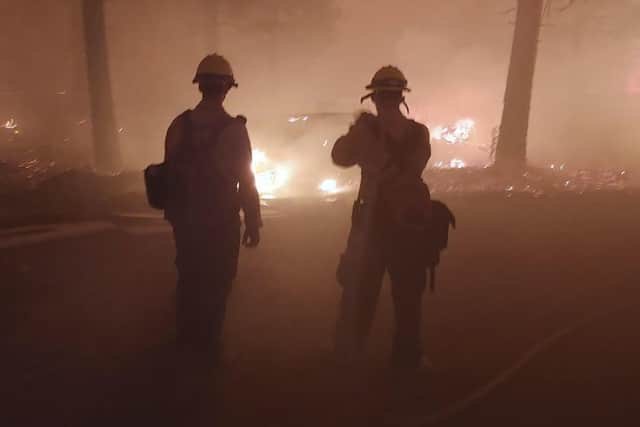 Firefighters battle the Bootleg Fire northeast of Klamath Falls, Oregon (Picture: Handout/US Forest Service/AFP via Getty Images)