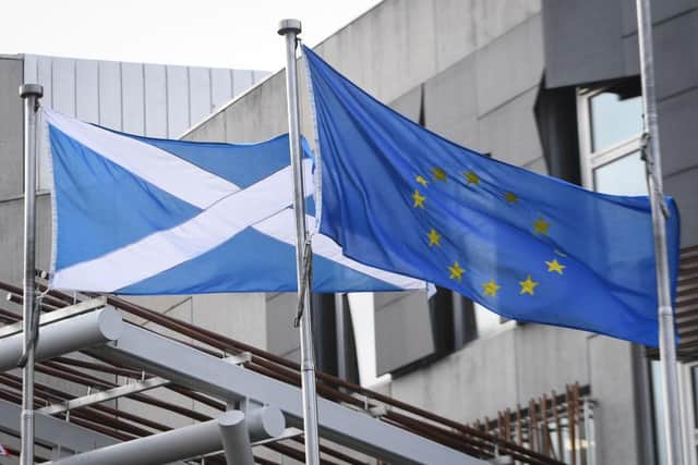 Nearly three-quarters of Scots believe Holyrood should decide the country’s future relationship with the European Union, a new survey suggests. (Photo by Andy Buchanan / AFP)