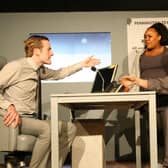 Michael Guest, Laura Lovemore and Ewan Miller in Joke PIC: Leslie Black
