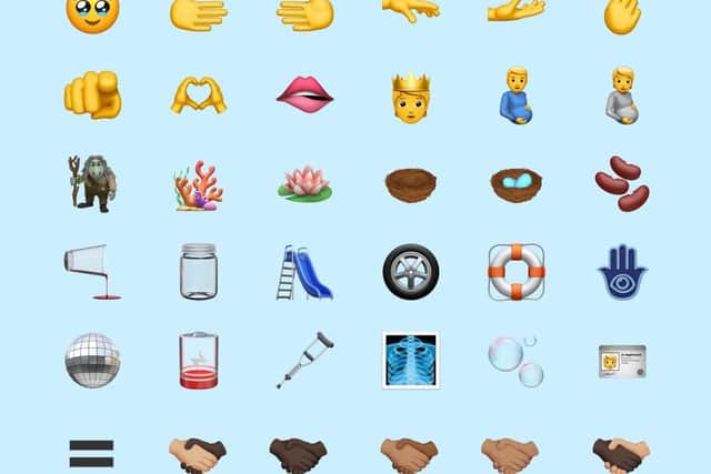 These are just some of the emoji from the latest emoji release which are currently available in Apple's iOS 15.4 update in beta mode (Image courtesy of Emojipedia)
