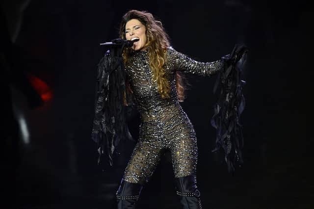 Singer Shania Twain performs during the debut of her residency show "Shania: Still the One" at The Colosseum at Caesars Palace on December 1, 2012 in Las Vegas, Nevada. (Photo by Jeff Bottari/Getty Images)