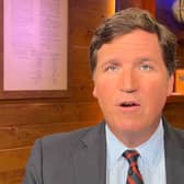 A screengrab from the video from Tucker Carlson
