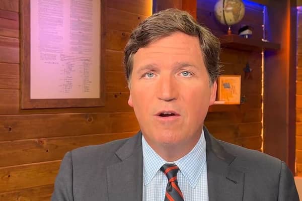 A screengrab from the video from Tucker Carlson