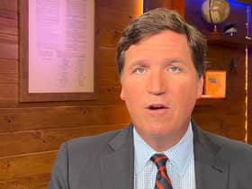 A screengrab from the video from Tucker Carlson