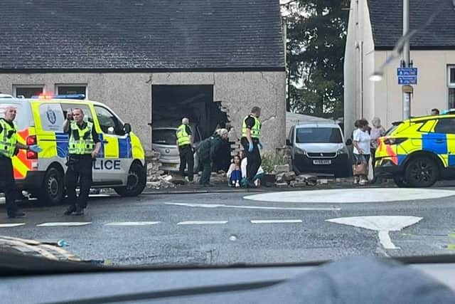 The car ploughed into the house in Glenrothes (Pic: Fife Jammer/FifeJFL)