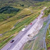 The new catch pit is one of a series beside the A83 designed to prevent landslide debris reaching the road. Picture: BEAR Scotland