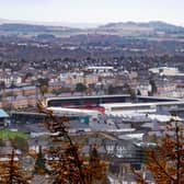 Dens Park in the foreground, with Tannadice beyond: The city of Dundee could lose its distinction of having two football grounds on the same street (Photo by Ross MacDonald / SNS Group)