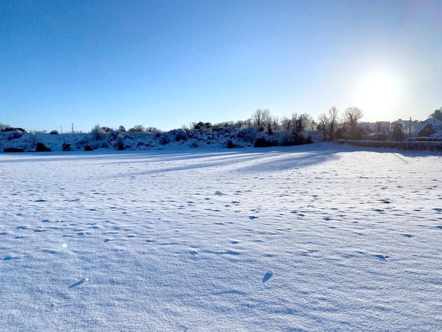 A snow covered field after heavy snow fall in Hillsborough, Co Down. Picture date: Friday March 10, 2023.