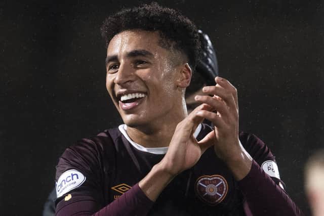Hearts defender James Hill celebrates the recent win over Hamilton in the Scottish Cup. (Photo by Craig Foy / SNS Group)
