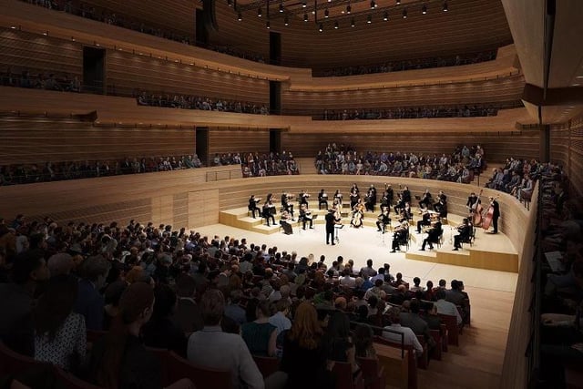 Planning permission has been approved for the £65 million Dunard Centre in the New Town. It will create a 1,000 seat concert hall, 200 seat studio, rehearsal/recording space, a multi-purpose space, a café and bars in a building connected to the A-listed Dundas House. The centre is due to be completed in late 2026.